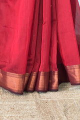 Opulent Maroon Copper Zari Saree