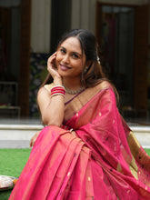 Celestial Charm Red Maheshwari Silk Saree with Tissue Heavy Pallu