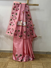 Pink Pichwai Hand-painted Saree
