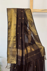 Imperial Coca Cola Maheshwari Silk Saree with Heavy Border & Phool Booti