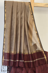 Regal Coffee Kosa Pallu Piping Saree