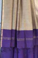 Majestic Navy Kosa Pallu Piping Saree