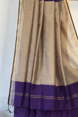 Majestic Navy Kosa Pallu Piping Saree