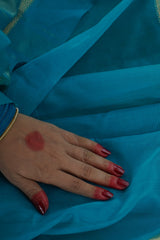 Graceful Light Blue Resham Patta Zari Saree