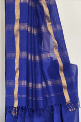 Regal Navy Blue Resham Patta Zari Saree
