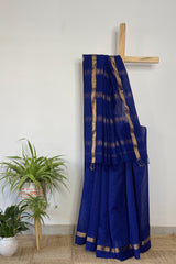 Regal Navy Blue Resham Patta Zari Saree