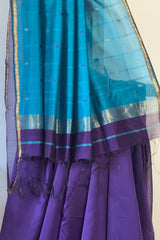 Graceful Sky Blue Star Booti Saree