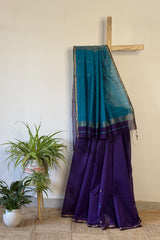 Graceful Sky Blue Star Booti Saree
