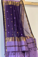 Opulent Violet +Lilac Star Booti Saree