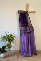 Opulent Violet +Lilac Star Booti Saree