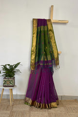 Regal Purple Triangle Boota Saree