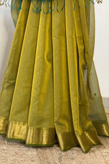 Elegant Yellow Triangle Boota Saree