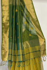 Elegant Yellow Triangle Boota Saree