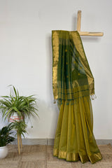 Elegant Yellow Triangle Boota Saree