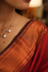 Opulent Maroon Copper Zari Saree