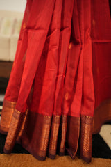 Opulent Maroon Copper Zari Saree